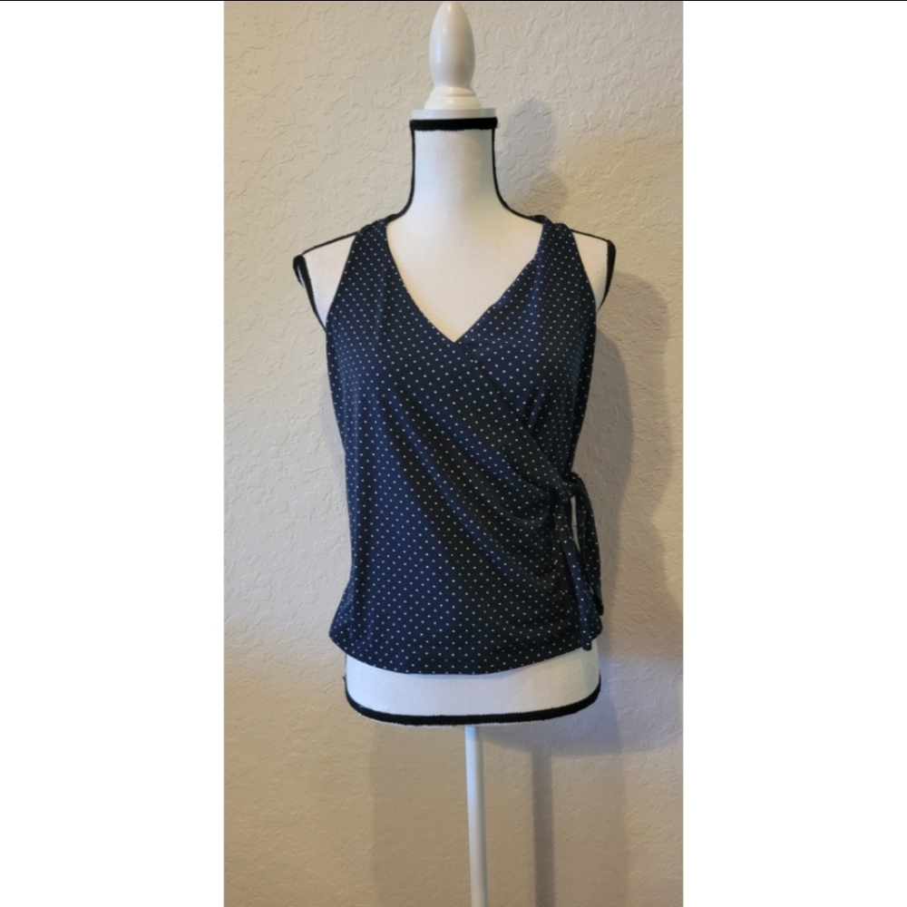 Navy Blue Polka Dot Halter Top
